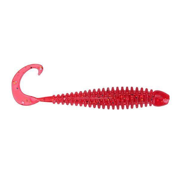 6Pcs/Lot 9.5Cm 2.3G Silicone Ribbed Body Curly Tail Soft Lure Curltail Grub