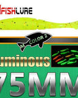 6Pcs/Lot T Tail Soft Grub Glow 75Mm 3G Luminous Soft Fishing Lure Abdomen Open-A Fish Lure Wholesaler-Color2 Luminous-Bargain Bait Box