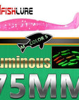 6Pcs/Lot T Tail Soft Grub Glow 75Mm 3G Luminous Soft Fishing Lure Abdomen Open-A Fish Lure Wholesaler-Color5 Luminous-Bargain Bait Box