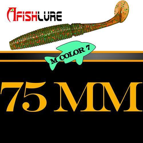 6Pcs/Lot T Tail Soft Worm 3.2G 75Mm Paddle Tail Lure Wobbler Fishing Soft Lure-A Fish Lure Wholesaler-COLOR7-Bargain Bait Box