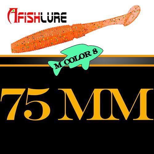 6Pcs/Lot T Tail Soft Worm 3.2G 75Mm Paddle Tail Lure Wobbler Fishing Soft Lure-A Fish Lure Wholesaler-COLOR8-Bargain Bait Box