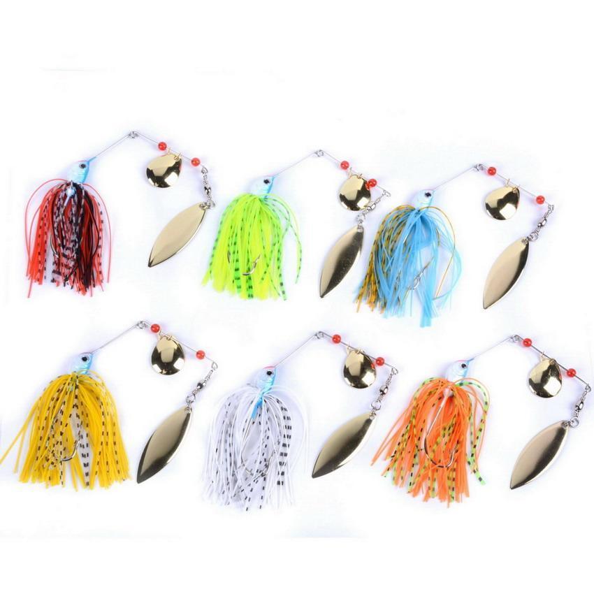 6Pcs/Set 16G Fishing Tackle 6 Color Spoon Lures Spinner Lure For Fishing Bait-Spinnerbaits-Bargain Bait Box-Bargain Bait Box