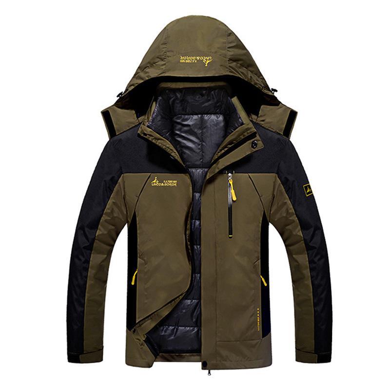 6Xl Men&#39;S Winter Brand 2 Pieces Inside Cotton-Padded Jackets Outdoor Sport-Mountainskin Outdoor-Black-L-Bargain Bait Box