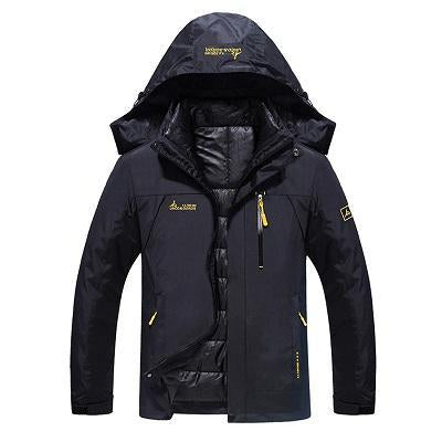6Xl Men&#39;S Winter Brand 2 Pieces Inside Cotton-Padded Jackets Outdoor Sport-Mountainskin Outdoor-Black-L-Bargain Bait Box