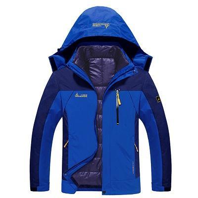 6Xl Men&#39;S Winter Brand 2 Pieces Inside Cotton-Padded Jackets Outdoor Sport-Mountainskin Outdoor-Blue-L-Bargain Bait Box