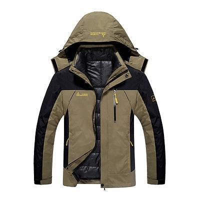 6Xl Men&#39;S Winter Brand 2 Pieces Inside Cotton-Padded Jackets Outdoor Sport-Mountainskin Outdoor-Khaki-L-Bargain Bait Box