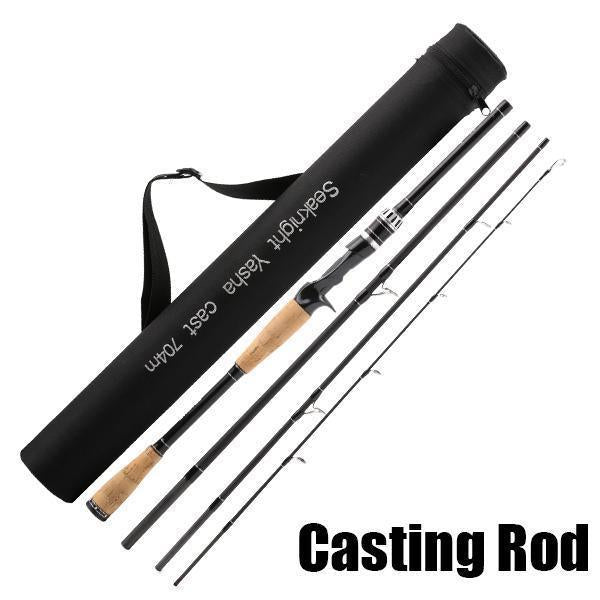 704 M Fishing Rod Lure 2.1 M 4 Sections M Power Carbon Fiber Spinning /-Baitcasting Rods-Sequoia Outdoor Co., Ltd-White-Bargain Bait Box