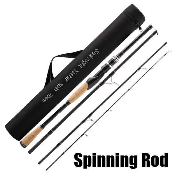 704 M Fishing Rod Lure 2.1 M 4 Sections M Power Carbon Fiber Spinning /-Spinning Rods-Bargain Bait Box-Yellow-2.1 m-Bargain Bait Box