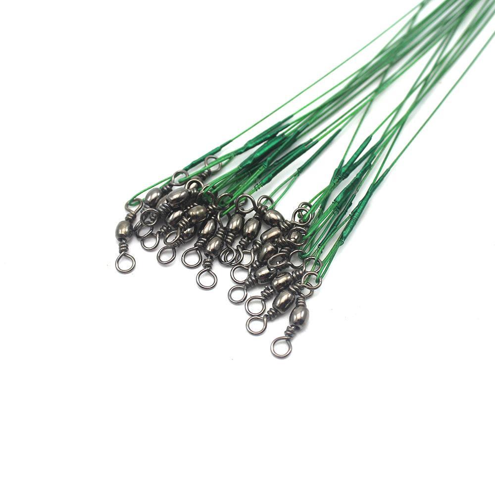 72Pcs Fishing Lines Leader For Wire Leader Line With Spinner Metal Swivel-DONQL Store-Green-Bargain Bait Box