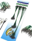 72Pcs Fishing Lines Leader For Wire Leader Line With Spinner Metal Swivel-DONQL Store-Green-Bargain Bait Box