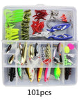 73/101/132/232Pcs Fishing Lures Set Mixed Minnow Piler Spoon Hooks Fish Lure Kit-Sports Zone-Keep you heathy-101pcs-Bargain Bait Box