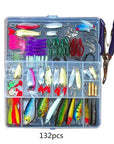 73/101/132/232Pcs Fishing Lures Set Mixed Minnow Piler Spoon Hooks Fish Lure Kit-Sports Zone-Keep you heathy-132pcs-Bargain Bait Box