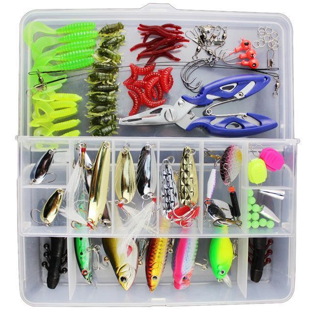 Fishing Tackle Box Fly Fishing Box Spinner Bait Minnow Popper 9  Compartments 