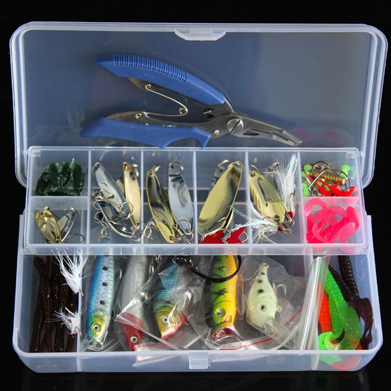 73Pcs/100Pcs/132Pcs Kit Minnow/Popper Spinner Spoon Lure With Hook Bait Fish-Mixed Combos &amp; Kits-Bargain Bait Box-73PCS-Bargain Bait Box