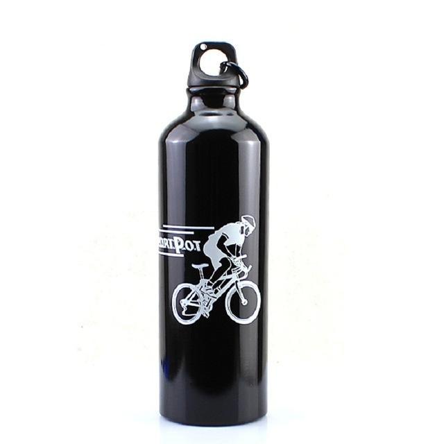 750Ml Water Drink Bottle Aluminum Alloy Mtb Bike Water Bottle Outdoor Sport-Yunvo Outdoor Sports CO., LTD-black-Bargain Bait Box