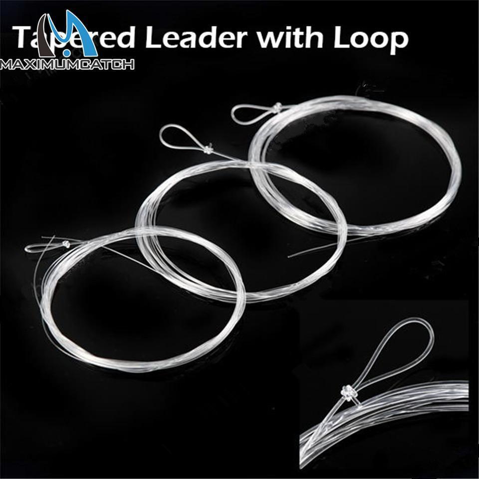 7.5Ft-9Ft Fly Fishing Line 0X-7X Tapered Leader With Loop Nylon Leader Line-Fly Fishing Leaders &amp; Tippets-Bargain Bait Box-Size 1-0.1-Bargain Bait Box