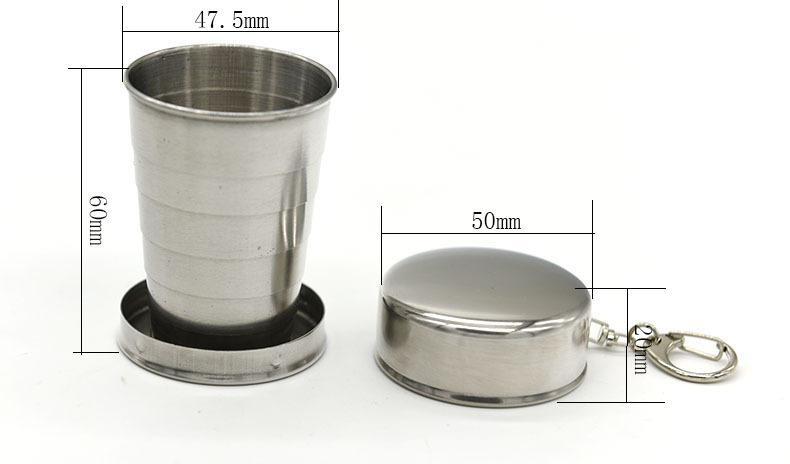 75Ml Stainless Steel Camping Folding Cup Traveling Outdoor Camping Hiking Mug-Sportswear & Outdoor Tools Store-Bargain Bait Box