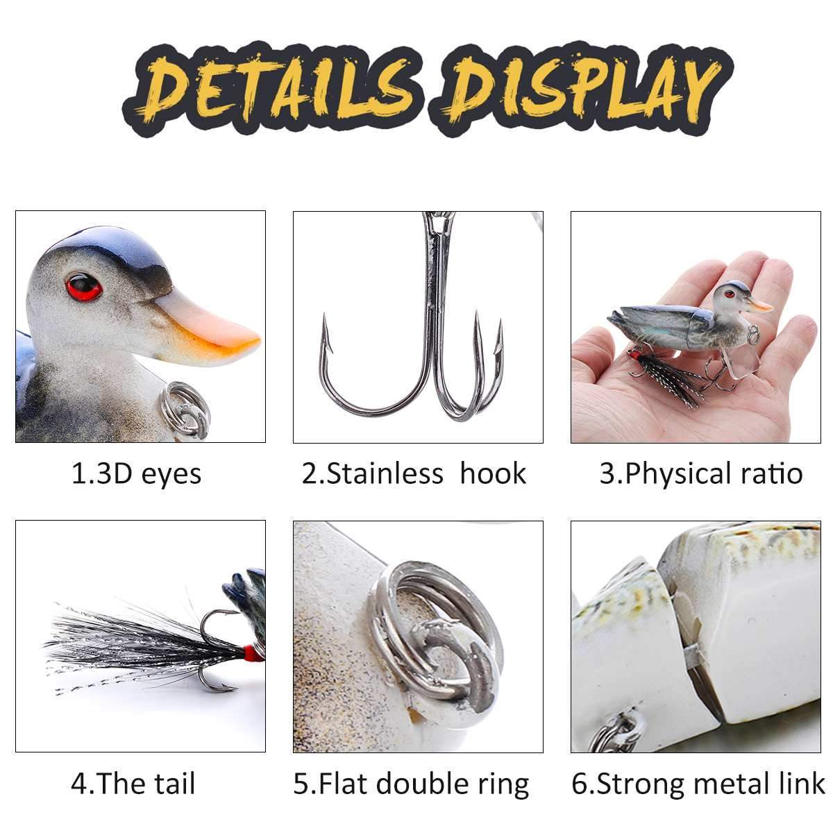 7Cm Fishing Lures Duck Baits With Hooks Multi Jointed Hard Bait Bass Fishing-Fishing Lures-Haofang Outdoor Store-A-Bargain Bait Box