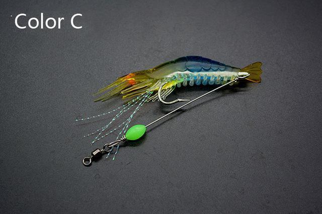 7Pcs/Lot Silicon Fishing Lures Luminous Shrimp Lures Soft Lures 8Cm 5G 7 Color-JSFUN Official Store-Color C-Bargain Bait Box