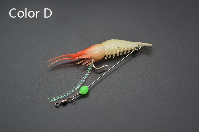7Pcs/Lot Silicon Fishing Lures Luminous Shrimp Lures Soft Lures 8Cm 5G 7 Color-JSFUN Official Store-Color D-Bargain Bait Box