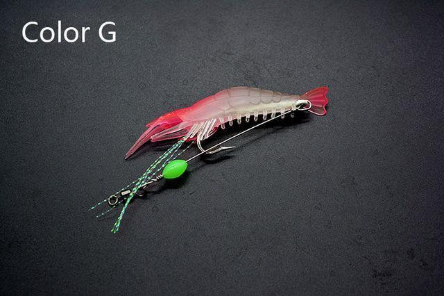 7Pcs/Lot Silicon Fishing Lures Luminous Shrimp Lures Soft Lures 8Cm 5G 7 Color-JSFUN Official Store-Color G-Bargain Bait Box