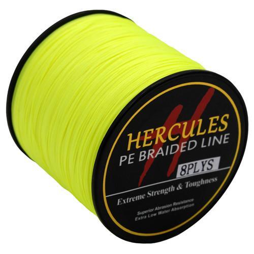 8 Strands 300M Hercules Pe Braided Fishing Line Sea Saltwater Fishing Weave-Hercules Pro store-Fluorescent Yellow-0.8-Bargain Bait Box