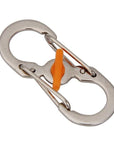 8 Word Buckle Locking Carabiner Keychain Outdoor Camping Hiking Theft-Sad Fish Store-silver-Bargain Bait Box