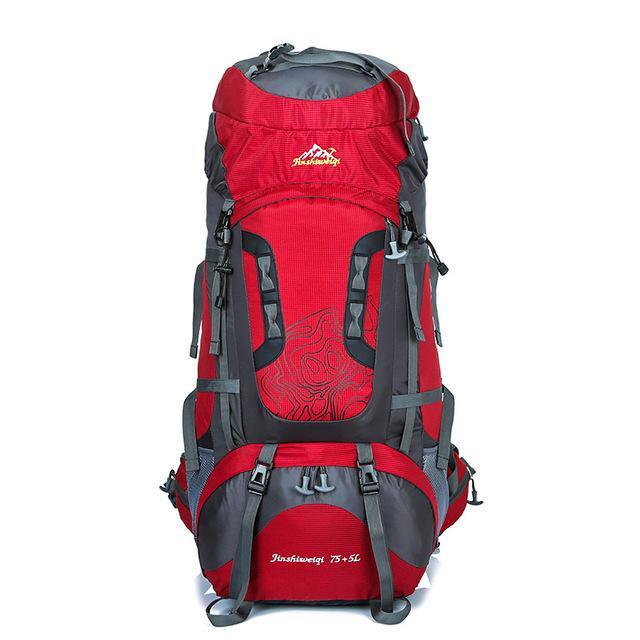80L Large Backpack Waterproof Outdoor Travel Bags Camping Hiking Climbing-Gocamp-RED-Bargain Bait Box