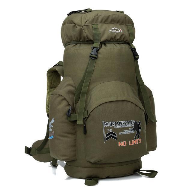 80L Outdoor Backpack Camping Bag Waterproof Mountaineering Hiking Backpacks-Love Lemon Tree-Green-Bargain Bait Box