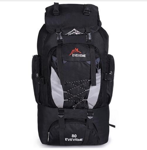 80L Outdoor Large Capacity Mountaineering Bag Nylon Men'S Package Hiking Camping-Breaking Point Store-Black Color-Bargain Bait Box