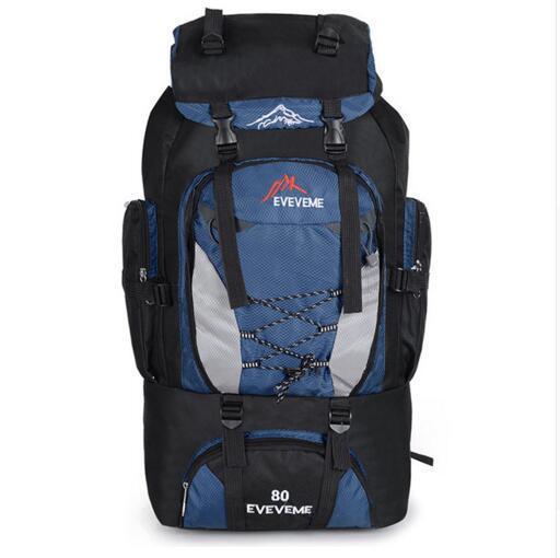 80L Outdoor Large Capacity Mountaineering Bag Nylon Men'S Package Hiking Camping-Breaking Point Store-Navy blue-Bargain Bait Box