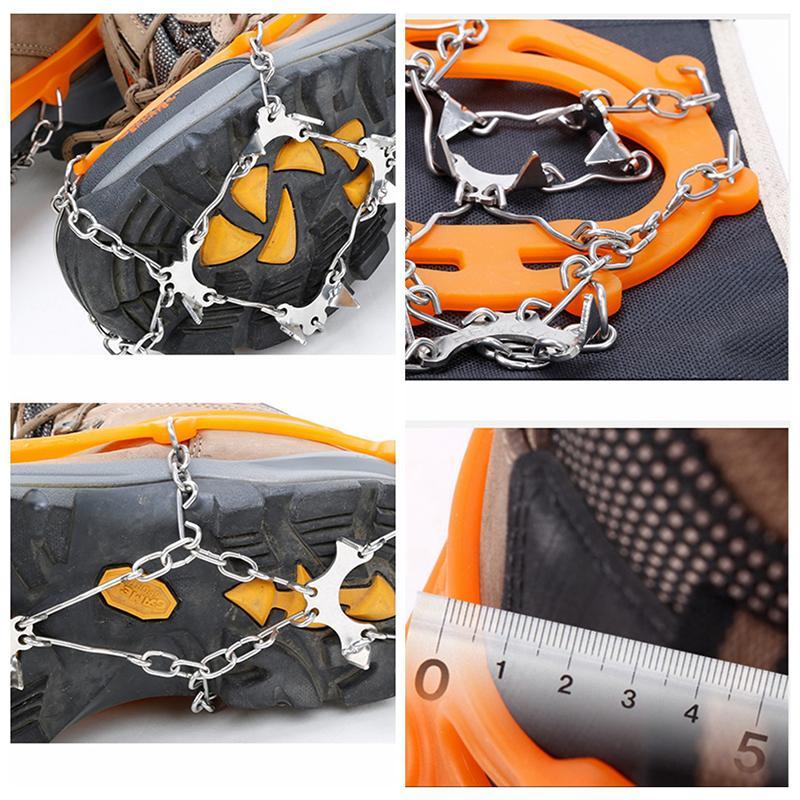 8/10/12 Anti-Slip Shoe Covers Spike Cleats Crampons M/L Arrival Teeth Non-Slip-Outdoors Sports Apparel-Silver-Bargain Bait Box