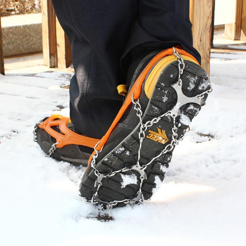 8/10/12 Anti-Slip Shoe Covers Spike Cleats Crampons M/L Arrival Teeth Non-Slip-Outdoors Sports Apparel-Silver-Bargain Bait Box