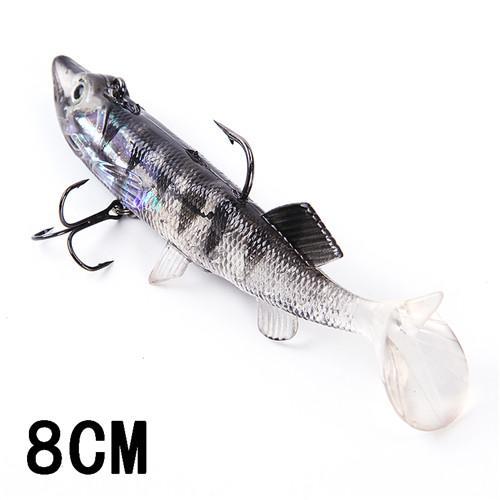 8/10/12/14Cm 6 Color 3D Eyes Lead Fishing With T Tail Musky Treble Hook Baits-Rigged Plastic Swimbaits-Bargain Bait Box-003 8CM-China-Bargain Bait Box