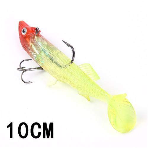 8/10/12/14Cm 6 Color 3D Eyes Lead Fishing With T Tail Musky Treble Hook Baits-Rigged Plastic Swimbaits-Bargain Bait Box-021 10CM-China-Bargain Bait Box