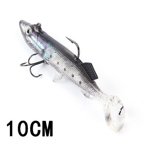 8/10/12/14Cm 6 Color 3D Eyes Lead Fishing With T Tail Musky Treble Hook Baits-Rigged Plastic Swimbaits-Bargain Bait Box-058 10CM-China-Bargain Bait Box