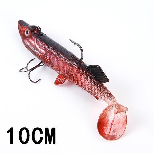 8/10/12/14Cm 6 Color 3D Eyes Lead Fishing With T Tail Musky Treble Hook Baits-Rigged Plastic Swimbaits-Bargain Bait Box-075 10CM-China-Bargain Bait Box