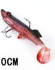 8/10/12/14Cm 6 Color 3D Eyes Lead Fishing With T Tail Musky Treble Hook Baits-Rigged Plastic Swimbaits-Bargain Bait Box-075 10CM-China-Bargain Bait Box
