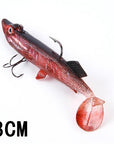 8/10/12/14Cm 6 Color 3D Eyes Lead Fishing With T Tail Musky Treble Hook Baits-Rigged Plastic Swimbaits-Bargain Bait Box-075 8CM-China-Bargain Bait Box