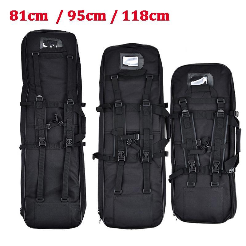 81Cm / 95Cm / 118Cm Outdoor Sport Backpack Tactical Hunting Rifle Gun Carry-FS Outdoor Hunting Store-Black 100CM-Bargain Bait Box