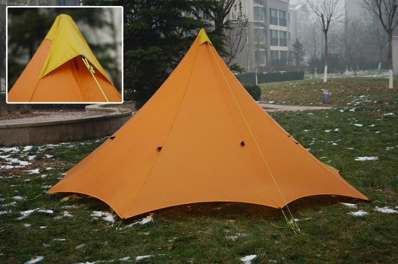860G Camping Tent Ultralight 3-4 Person Outdoor 20D Nylon Both Sides Silicon-YUKI SHOP-Orange-Bargain Bait Box