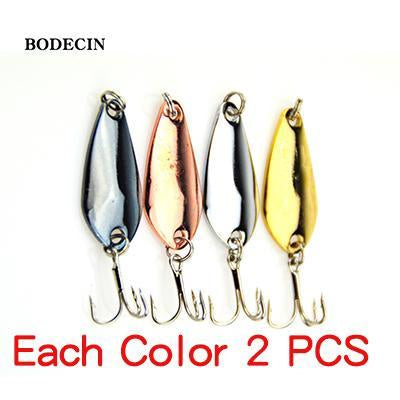 8Pcs Metal Spoon S Lure Kit Bass Baits Spinners Spinnerbait Tackle Spinner Bait-Casting &amp; Trolling Spoons-Bargain Bait Box-Mixed Color 8PCS-Bargain Bait Box