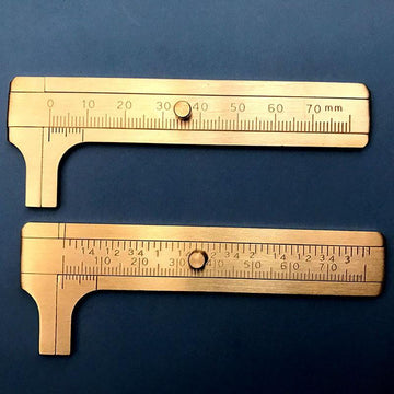 8Cm Edc Double/One Scale Portable Brass Copper Ruler Mini Pocket Tool Vernier-Daily Show Store-one scale-Bargain Bait Box