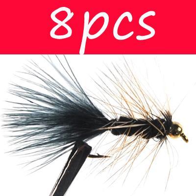 8Pcs #10 Bead Head Streamer Chartreuse Green Black Brass Fly Fishing Bait Free-Flies-Bargain Bait Box-8pcs Black-Bargain Bait Box