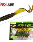 8Pcs/Lot Afishlure Curly Tail Soft Lure 75Mm 3.3G Forked Tail Fishing Bait Grubs-A Fish Lure Wholesaler-Color 2-Bargain Bait Box