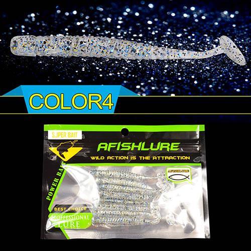 8Pcs/Lot Fishing Lure 85Mm 2G Loach Paddle Tail Soft Grubs Maggot Plastic Soft-A Fish Lure Wholesaler-Color4-Bargain Bait Box