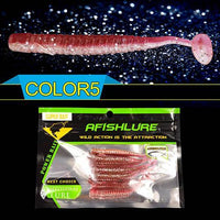 8Pcs/Lot Fishing Lure 85Mm 2G Loach Paddle Tail Soft Grubs Maggot Plastic Soft-A Fish Lure Wholesaler-Color5-Bargain Bait Box