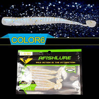 8Pcs/Lot Fishing Lure 85Mm 2G Loach Paddle Tail Soft Grubs Maggot Plastic Soft-A Fish Lure Wholesaler-Color6-Bargain Bait Box