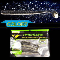 8Pcs/Lot Fishing Lure 85Mm 2G Loach Paddle Tail Soft Grubs Maggot Plastic Soft-A Fish Lure Wholesaler-Color7-Bargain Bait Box