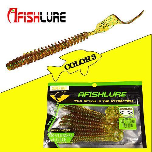 8Pcs/Lot Long Tail Grubs 3.2G 105Mm Curly Tail Soft Lure Long Curly Tail Fishing-A Fish Lure Wholesaler-Color3-Bargain Bait Box